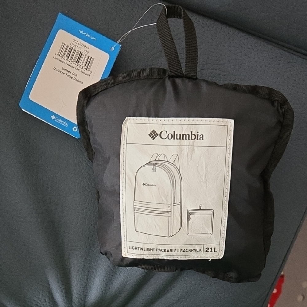 BNWT. Columbia Black Lightweight Packable Backpack